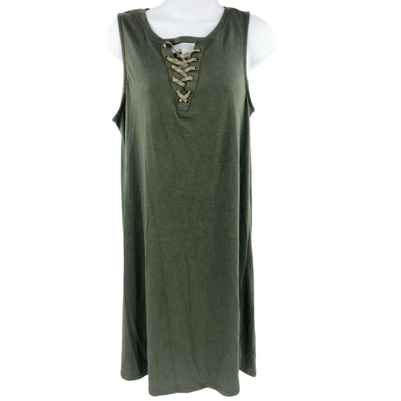 Democracy Green Sleeveless Scoop Neck Sundress - Picture 1 of 4